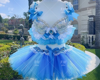 Alice-BH + choker ENDAST/Festivalkläder/Halloweendräkt/rave-outfit/EDC-outfit