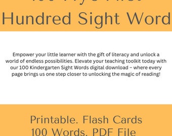 100 parole per la vista per la scuola materna / Le prime 100 parole per la vista di Fry stampabili / Il modo migliore per insegnare le parole per la vista ai bambini di 6 anni