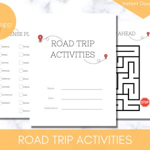 Road Trip Activities, Road Trip Activity Packet for Kids, Travel Games, Family Vacation, Instant Download, Printable