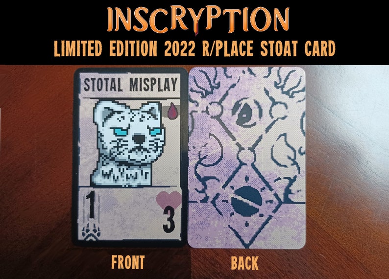 Limited Edition Inscryption Stoat Card From the 2022 R/place - Etsy