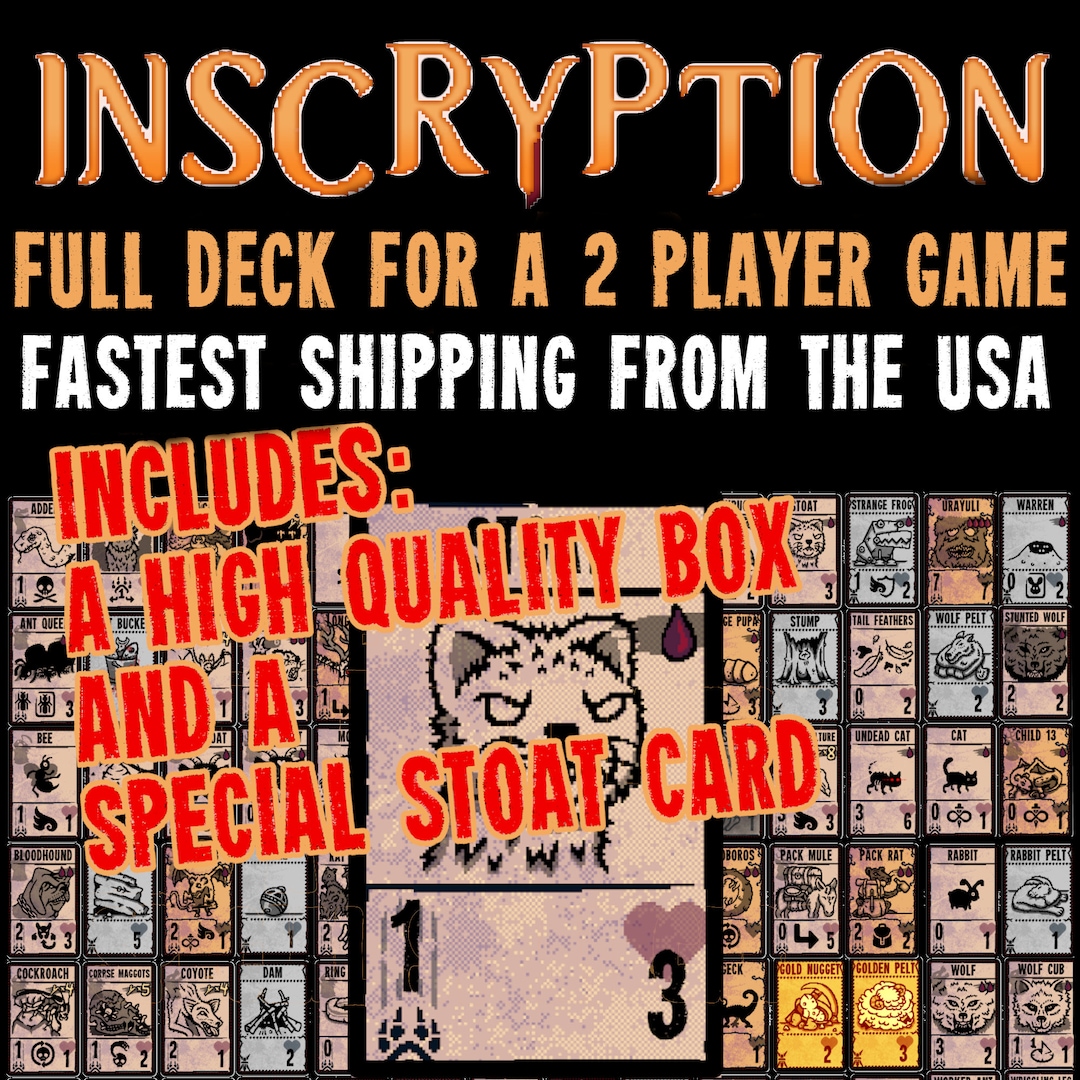 Inscryption カードゲーム、ボックス、Bloated Stoat カード Inscryption カードゲーム、ボックス、Bloated Stoat カード