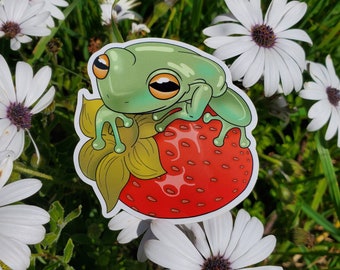 Strawberry Frog Sticker