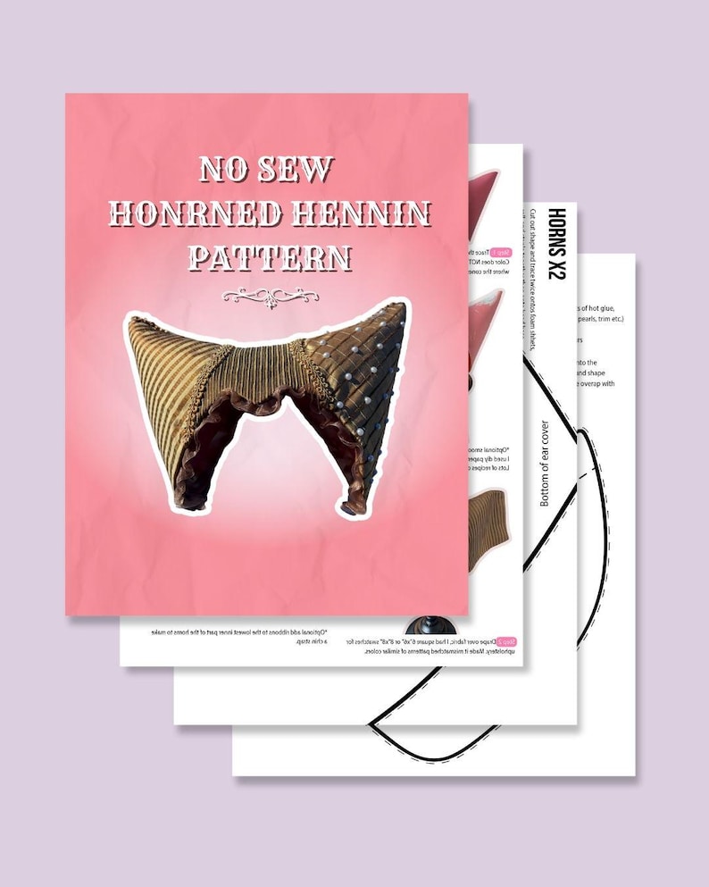 Includes step by step instructions with images. 1 head base printable pattern, and 1 cone printable pattern meant to be traced onto foam twice (double cones)