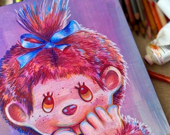 Monchhichi inspired original artwork