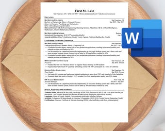 ATS-cvsjabloon voor afgestudeerden | Professioneel Word-bestand (digitale download)