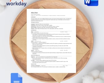 CV-sjabloon ATS, moderne technische CV, software-ingenieur CV-sjabloon Word, professioneel minimalistisch CV, Instant Download