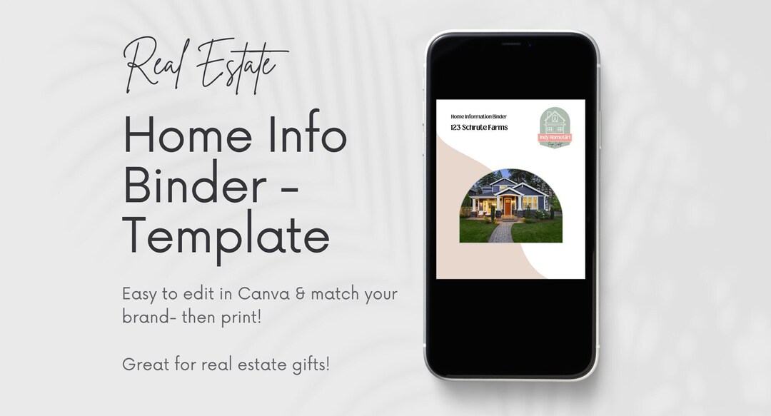 Real Estate Home Info Binder Template Real Estate Closing Gift Real Estate Buyer Gift Real