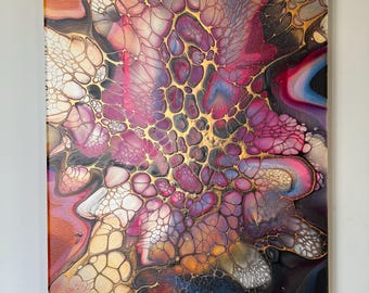 Flor violeta - Acrílico sobre lienzo de 30 x 40 cm.