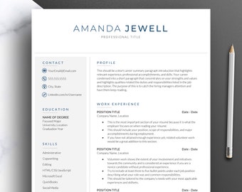 Modern Resume Template 2025 | Clean Professional Resume Template for Word and Pages, 1, 2 Page CV Template, Resume and Cover Letter Template