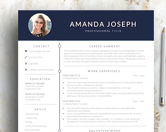 Modern Resume Template 2025 | Clean Professional Resume Template for Word, Simple Resume and Cover Letter Template, CV Template