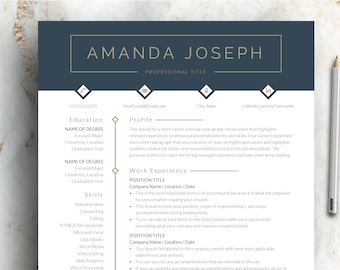 Modern Resume Template 2025 |  Creative Resume Template, Resume Template for Word, Professional Resume and Cover Letter Template