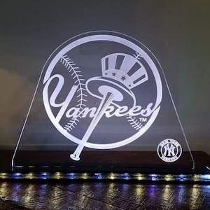 New York Yankees Baseball sign, LED edge lit acrylic accent light, decoration.