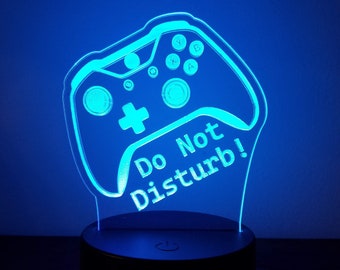 Personalized Video Game Controller Night Light, Acrylic LED with Remote