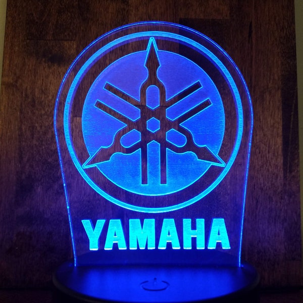 Yamaha Motorsports acrylic night light / sign, multi colored led light for garage or man cave.