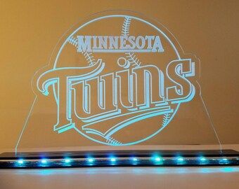 Letrero de béisbol de los Minnesota Twins, luz de acento acrílica iluminada con borde LED, decoración.