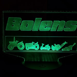 Bolens acrylic night light / sign, multi colored led light for garage or man cave.
