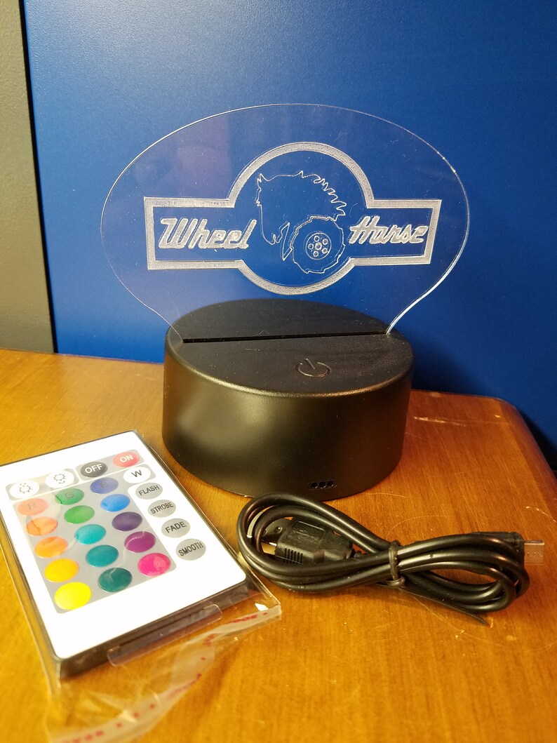 Wheel Horse acrylic night light / sign multi colored led image 2