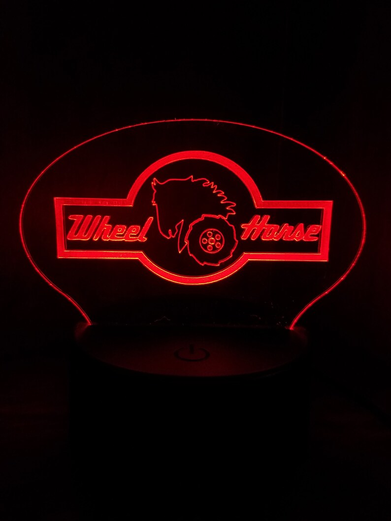 Wheel Horse acrylic night light / sign multi colored led image 1