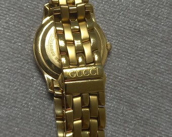 Gucci 5400L Vintage Gold Plated Ladies Watch. Roman Numerals and