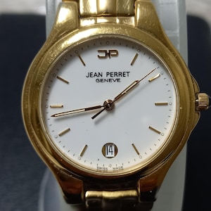 Jean Perret Geneve swiss made mens vintage Quartz Watch.