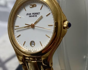 Jean Perret Geneve Swiss Made Mens Vintage Quartz Watch. - Etsy