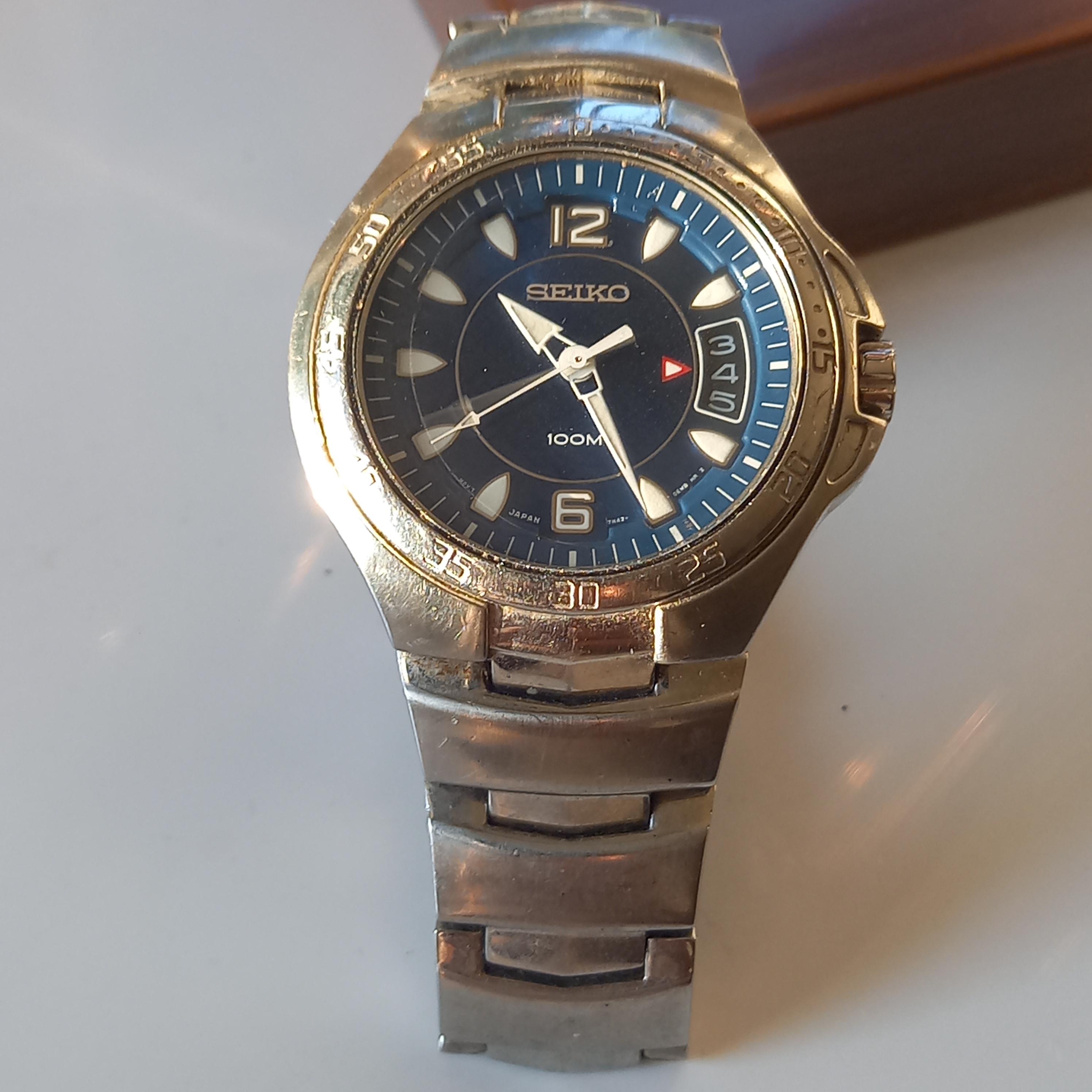 Seiko 7N42 0CN0 40mm Mens Vintage Sports Watch 10ATM - Etsy