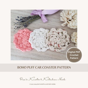 Crochet Pattern, Bohemian Crochet Coasters, Crochet Boho Coasters, Boho Chic Coasters, DIY Boho Coasters, Crochet gift