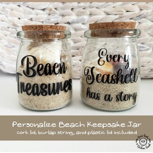 Beach Keepsake Jar, Seashell/Sand Jar, Shelling, Vacation Keepsake, Beach Jar Ideas, Seashell Collection, Beach Décor, Vacation Souvenirs