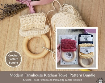 Crochet Pattern Bundle, Kitchen Towel Holder Pattern, Handmade Crochet, Crochet Gifts, DIY Crochet, Crochet Projects, Home decor,