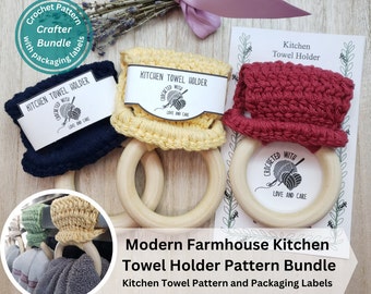 Crochet Pattern Bundle, Kitchen Towel Holder Pattern, Handmade Crochet, Crochet Gifts, DIY Crochet, Crochet Projects, Home decor,