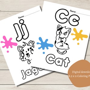 26 Printable Alphabet Coloring Pages | Worksheets for Kids | Preschool - Kindergarten Homeschool PDF | Animal