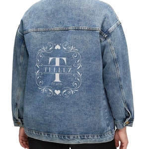 Bride Jean Jacket, Custom Personalized Denim Jacket, Wedding Jean Jacket, Wedding Gift, Bride Jean Jacket Surname, Custom Wedding Jacket