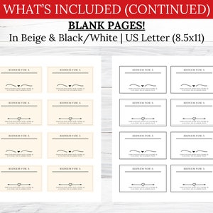 Whats included. 1 digital pdf file, beige and black and white templates, US letter size; two blank pdf images