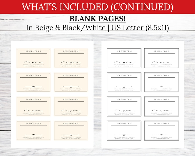 Whats included. 1 digital pdf file, beige and black and white templates, US letter size; two blank pdf images