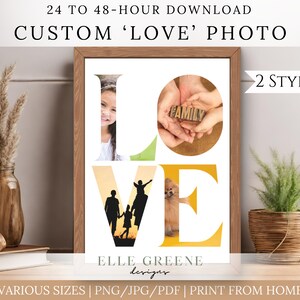Arte fotográfico LOVE / Regalo personalizado personalizado / Perfecto para el regalo del día de San Valentín, regalos para esposo, esposa, cónyuge, abuelo / Impresiones artísticas