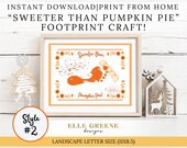 Pumpkin Pie Footprint Craft! (STYLE 2) Thanksgiving Craft, Daycare Craft, Kindergarten Craft, Baby and Kids Craft Activity, Footprint Art