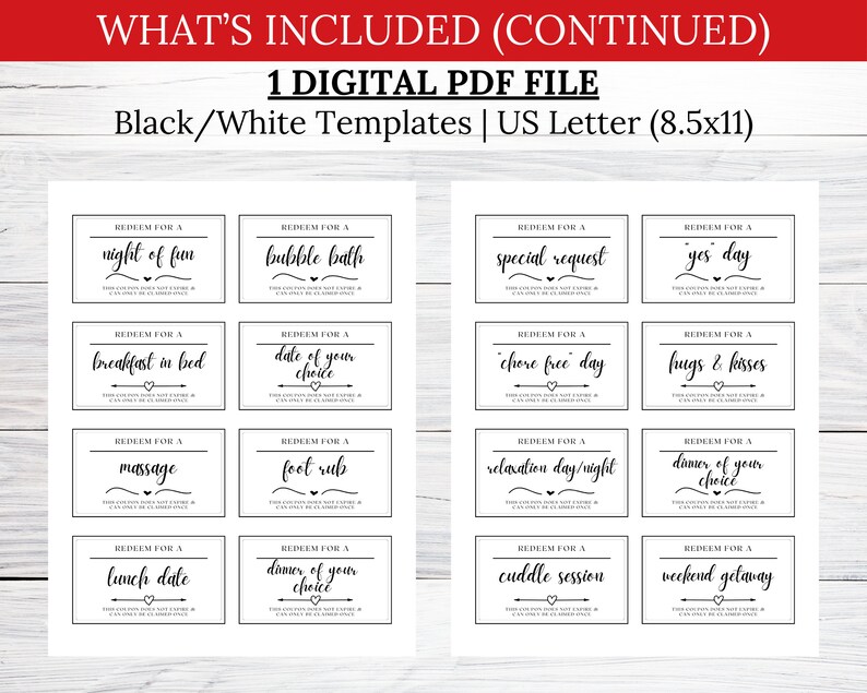 Whats included. 1 digital pdf file, black and white templates, US letter size; two pre-filled pdf images