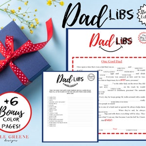 Dad Libs Storytime Edition! Mad Libs Printable, Perfect for Fathers Day! 6 Colors & Word Sheet, Fathers Day Gift, Fathers Day Party Game