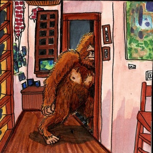 Big Foot im Badezimmer