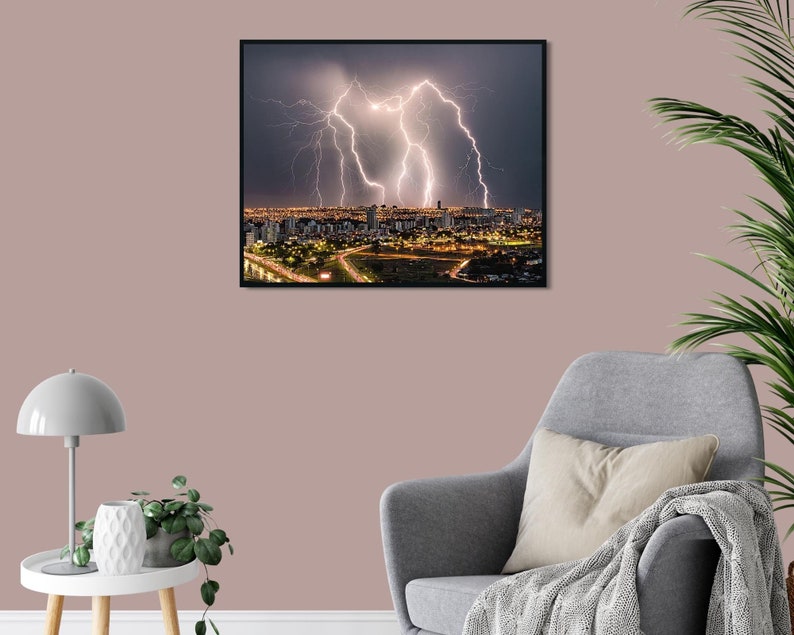 Lightning Storm Wall Art Instant Digital Download Printable Wall Decor