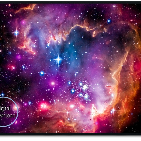 Hubble Telescope Magellanic Cloud Galaxy Instant Digital Download Printable in 16 Sizes up to 36 inches x 24 inches