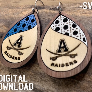 School Spirit Earring SVG |Team Mascot | Laser File (add your own logo)
