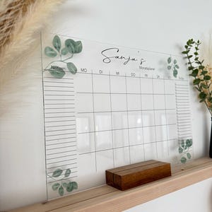 Acrylglas Monatsplaner A3 | Monatskalender | Familienplaner | To Do | Terminkalender | Wandkalender | Monatsplaner abwischbar | Kalender