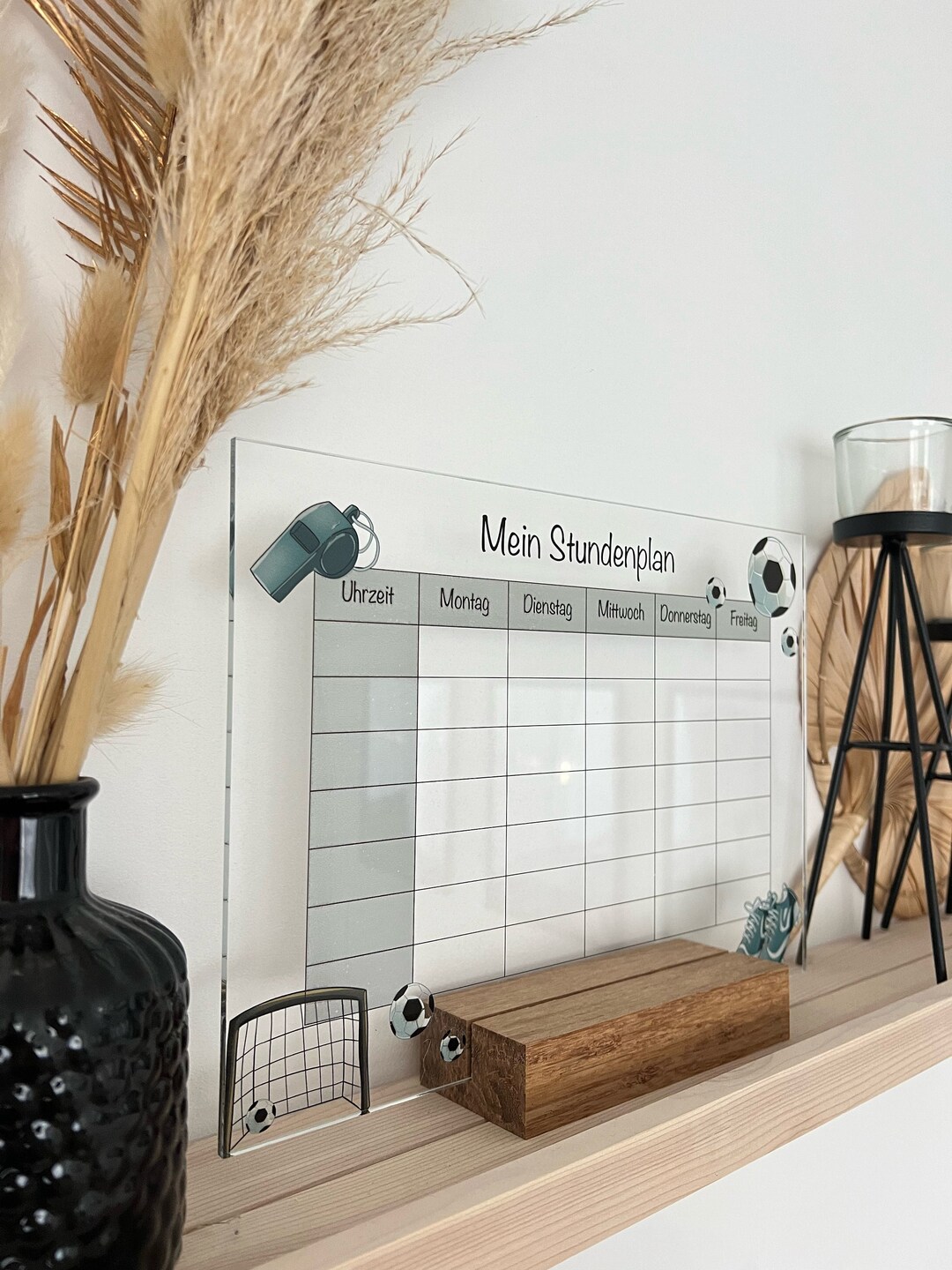 Timetable Wipeable Personalized Timetable Student Plan Acrylic Glass ...