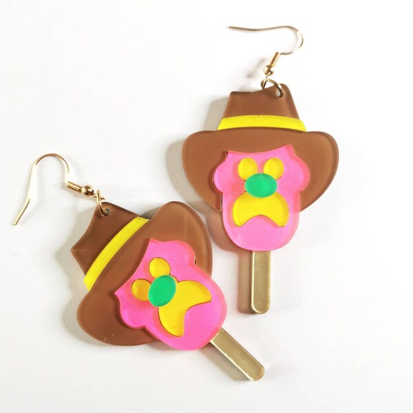 Bubble O Bill Earrings, Aussie, Ice cream, childhood, retro, acrylic, statement