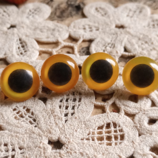 DeathTaxUSA • #2758 - Faux Yellow Stuffed Taxidermied Animal Eye Eyes Lot Pair Set | Supplies | Curio Oddities Oddity | Taxidermy Specimen