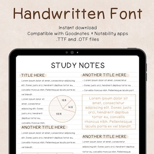 Neat Handwritten Font for Digital Planner and Student Note Taking | Cute and Neat Handwriting