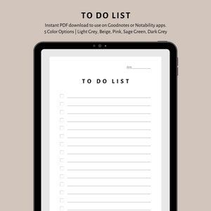 Digital/printable to Do List Planner Checklist for iPad | Goodnotes ...