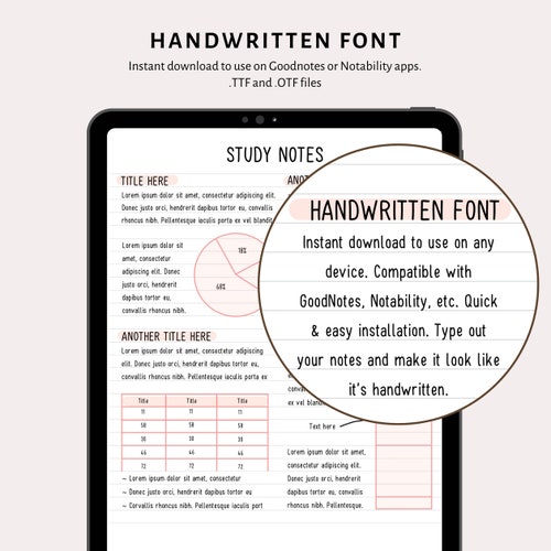 Neat Handwritten Font for Digital Planner and Student Note Etsy