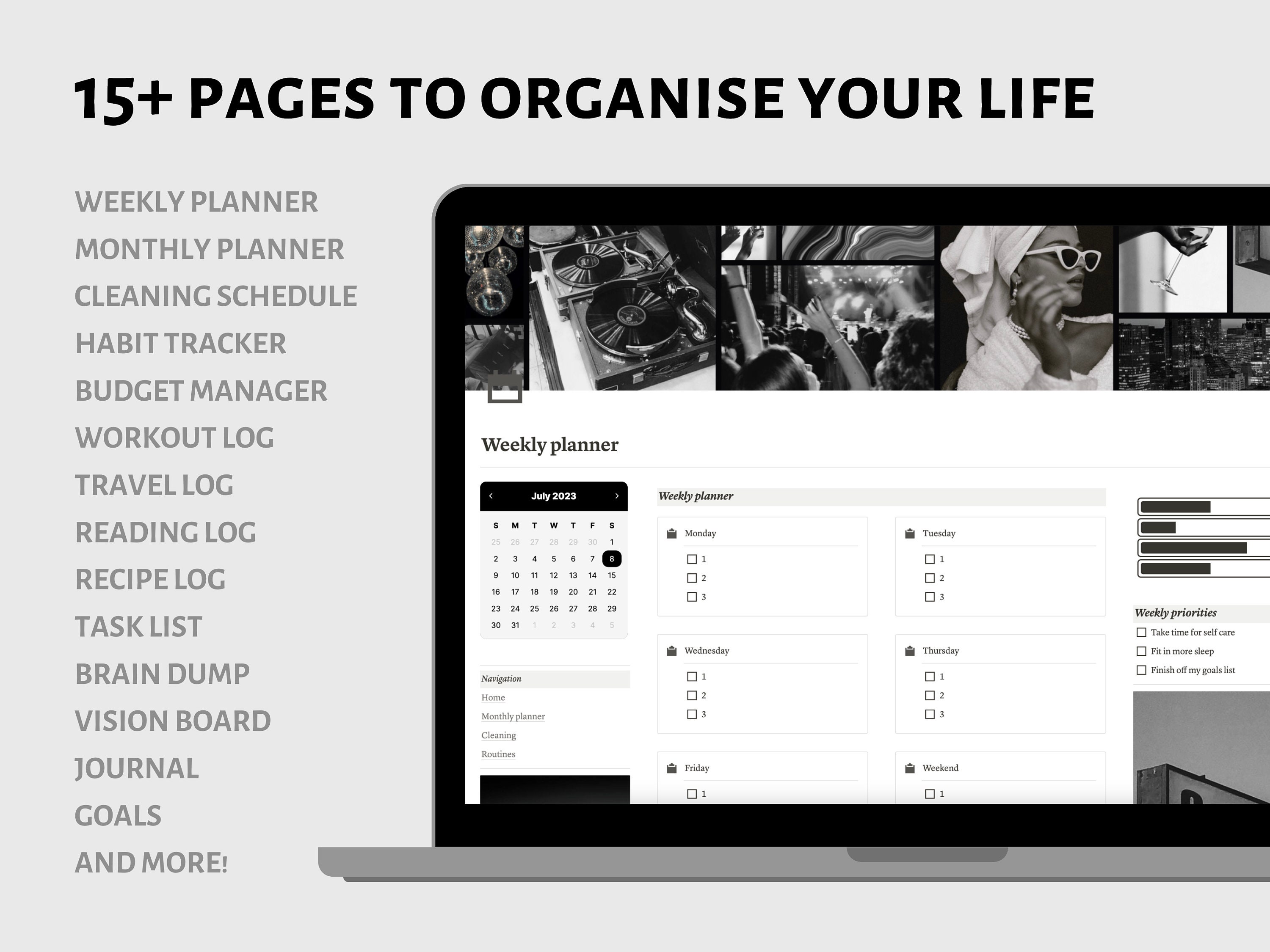 All in One Notion Planner Template | Notion Life Planner Dashboard ...